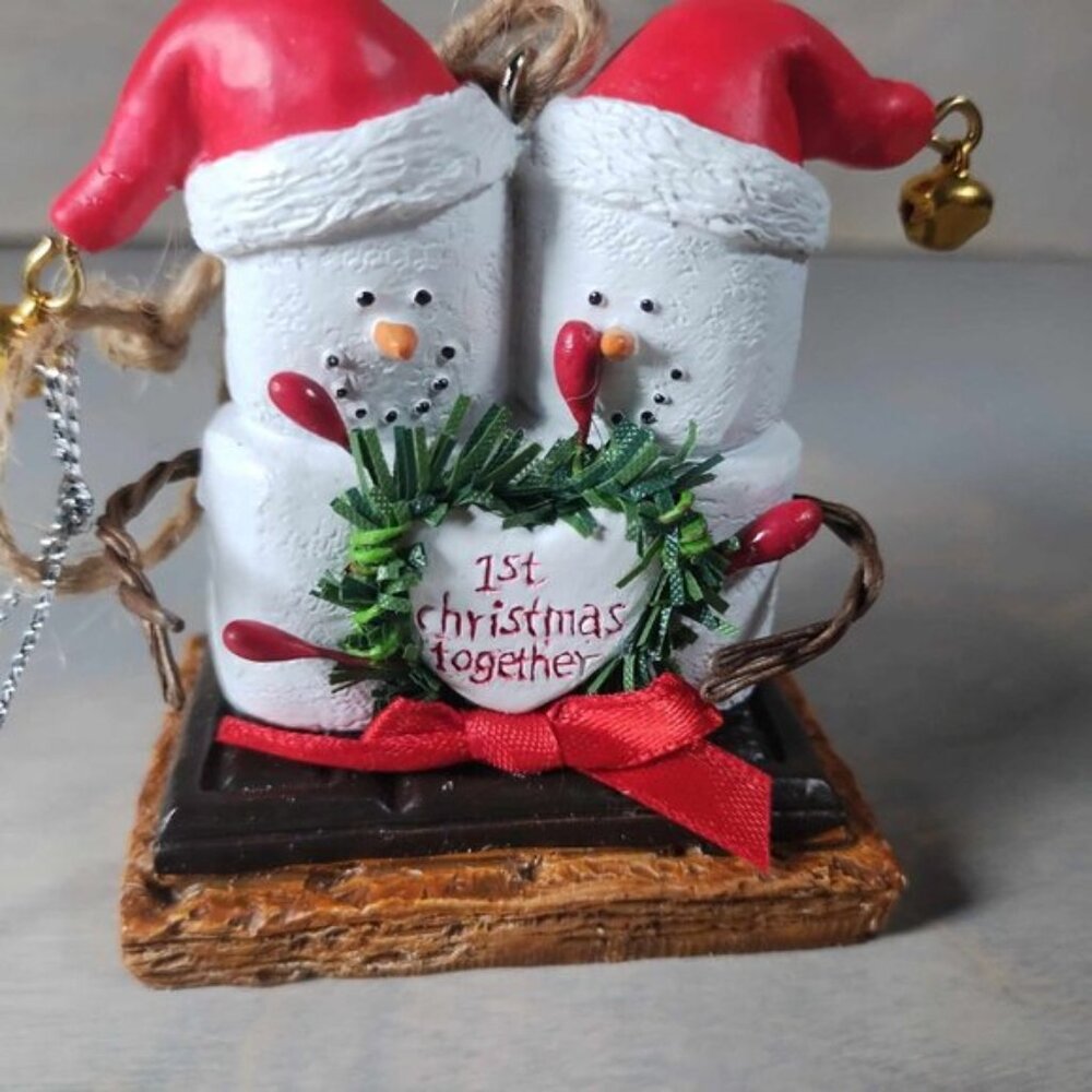 Our First Christmas‎ Together NWT smores couple christmas ornament in love Ganz